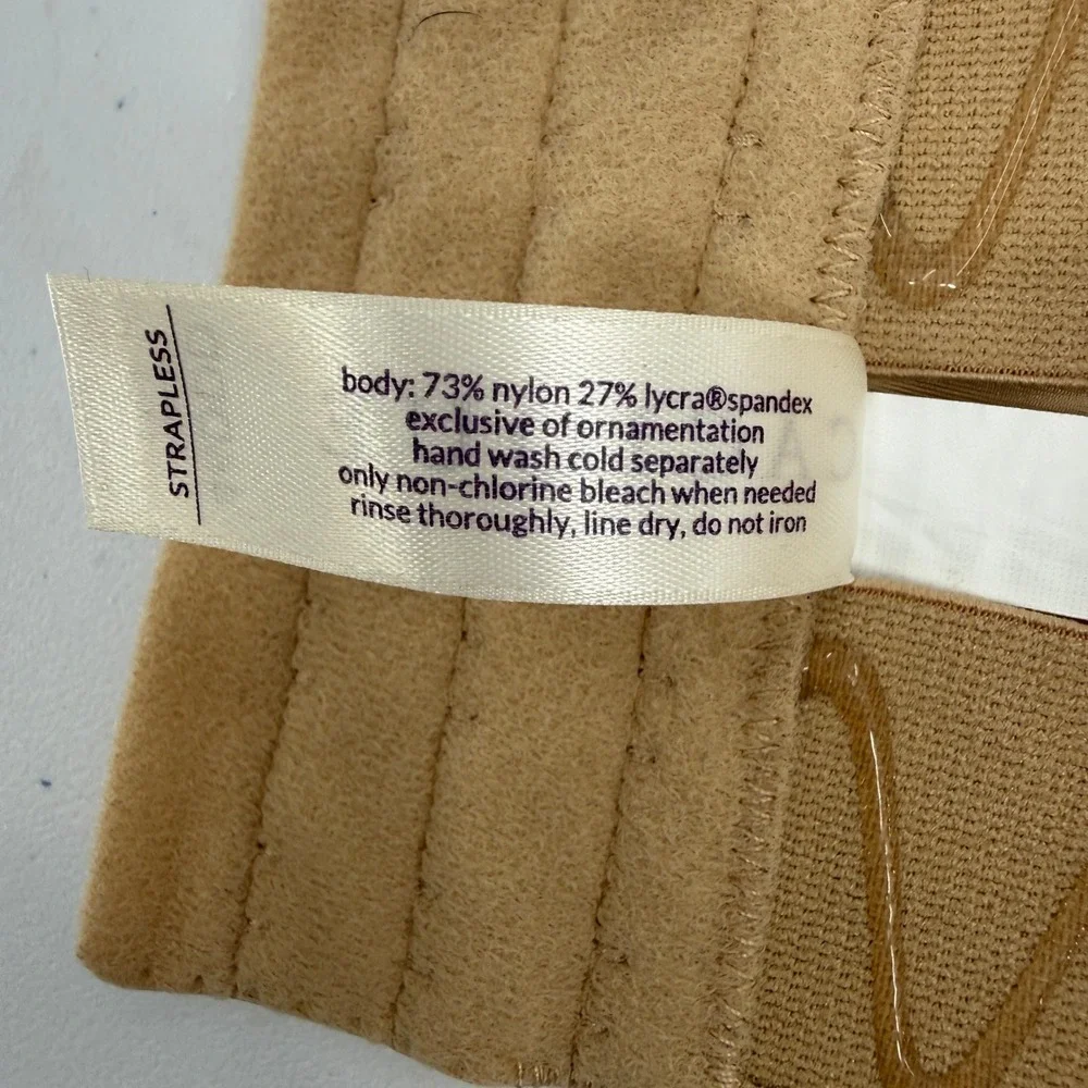 Cacique‎ Bra Lane Bryant 46DDD Tan Padded Multi-Way Strapless Underwire B1931